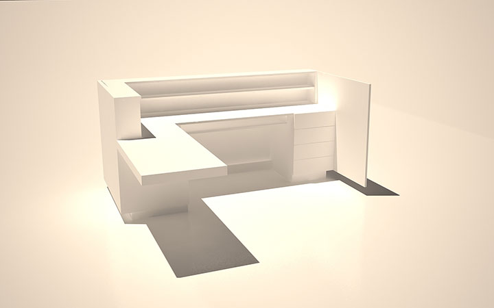 Renders 3D mobiliario de farmacia